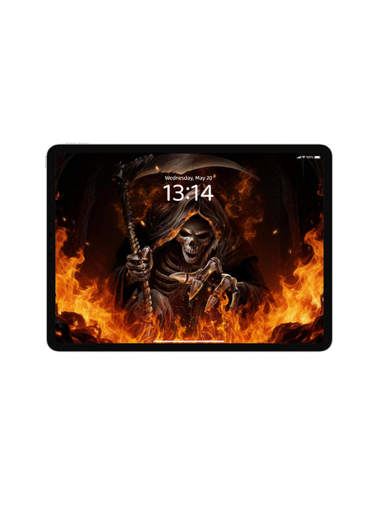 Fire Reaper Reaching Hand Digital Wallpaper