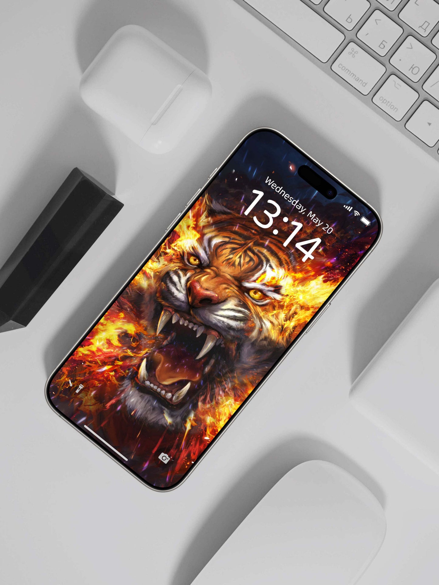 Inferno Tiger Roar Phone Wallpaper