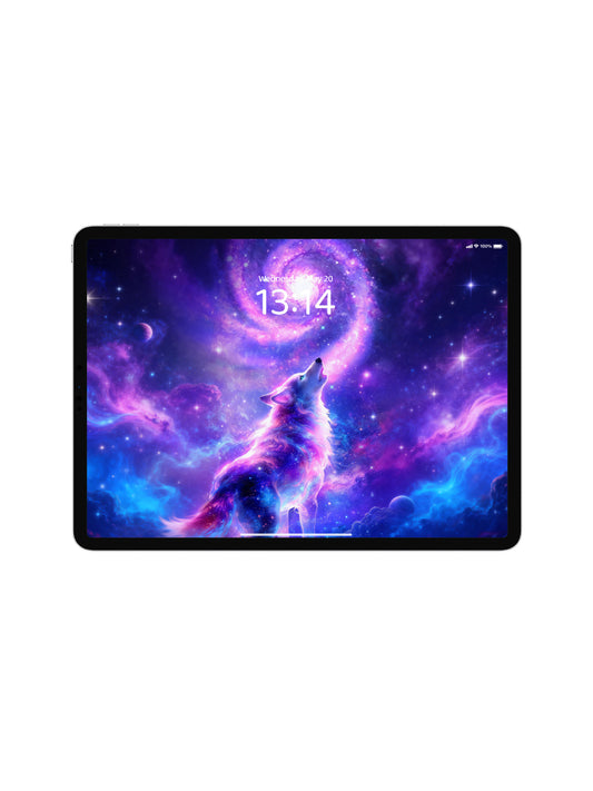 Howling Spiral Galaxy Wolf Digital Wallpaper