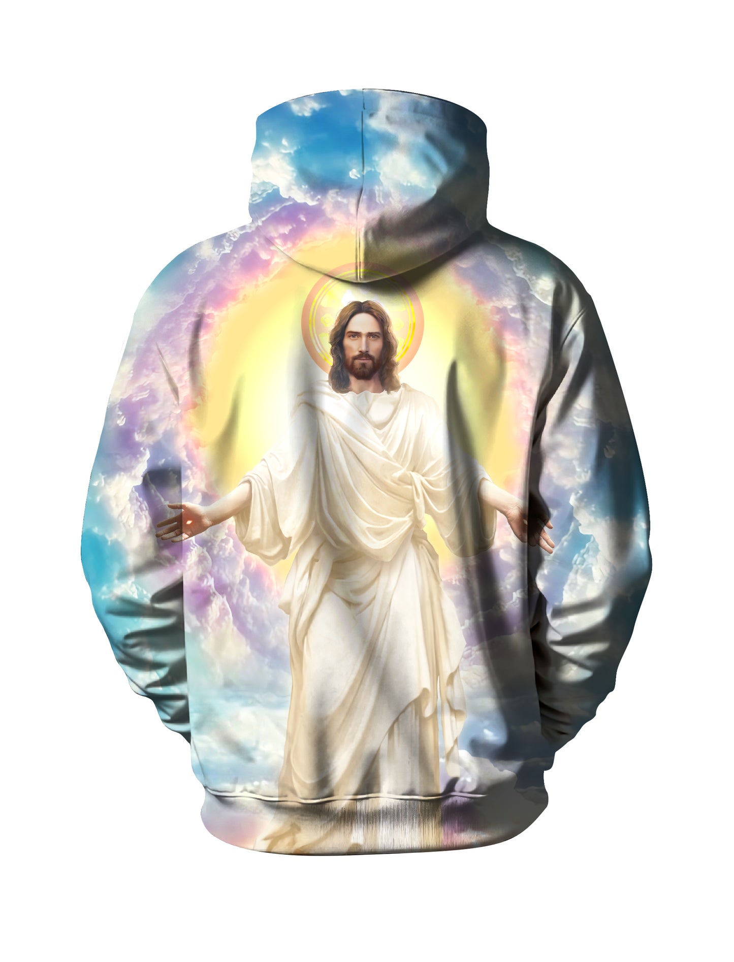Jesus Christ 3D All Over Print Hoodie for Men Women Divine Sky Halo Design Unisex Streetwear