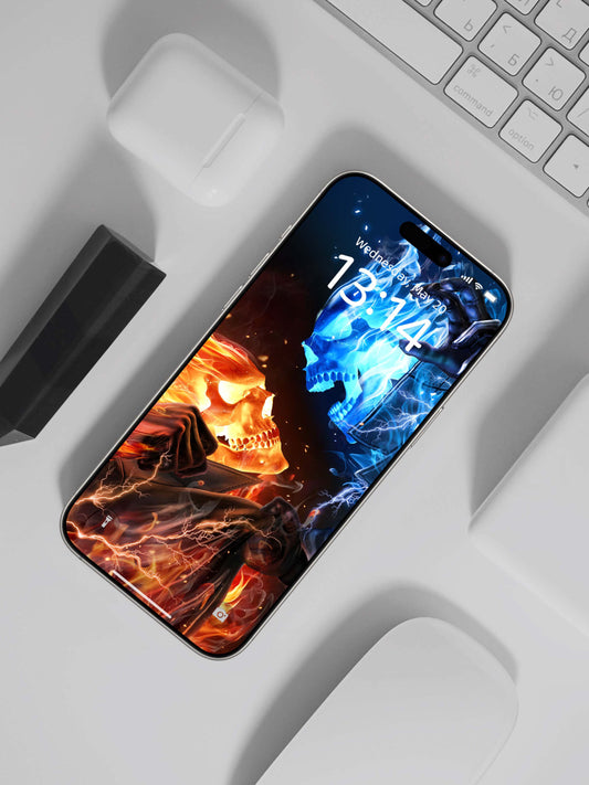 Ice & Fire Reaper Duel Phone Wallpaper