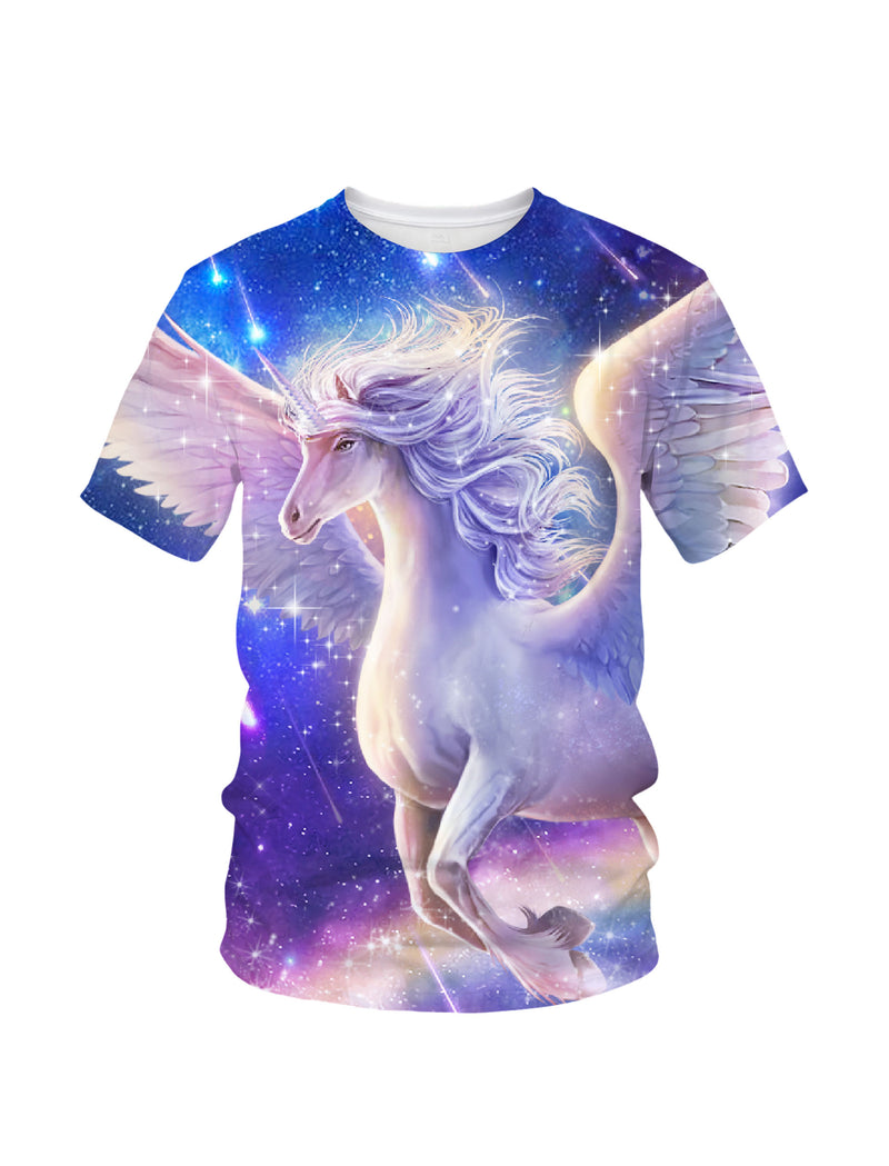 3D All Over Print Unicorn T-Shirt for Men Women Galaxy Space Fantasy Style