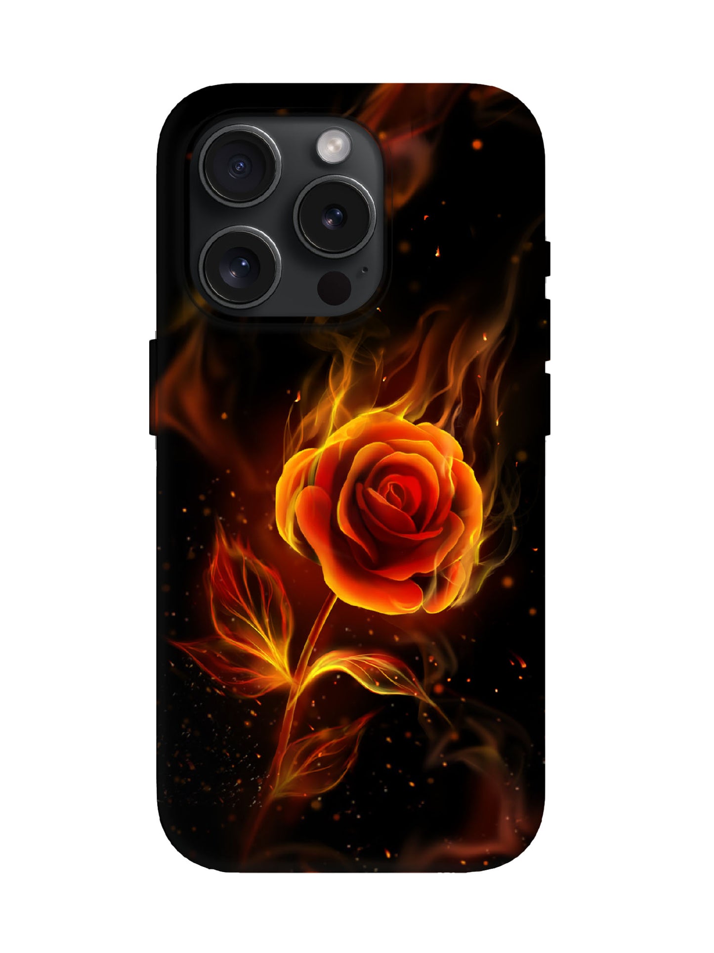 Flame Rose Edgy Cyberpunk Tough Phone Case