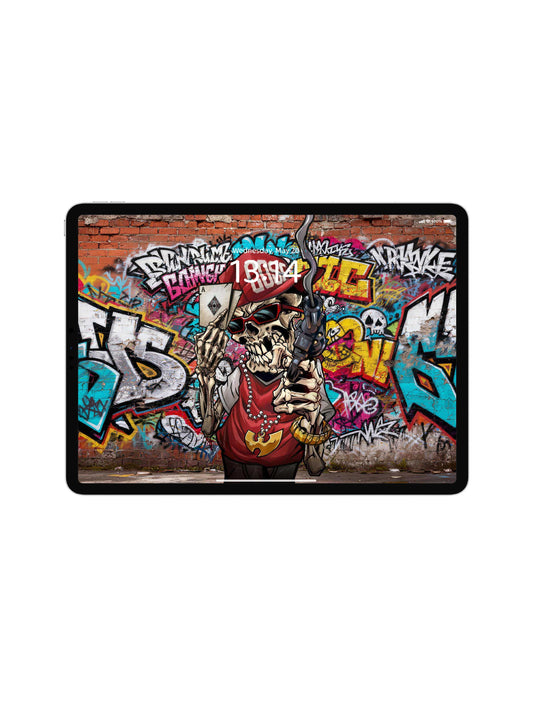 Hip Hop Sunglasses Poker Skull Digital Wallpaper