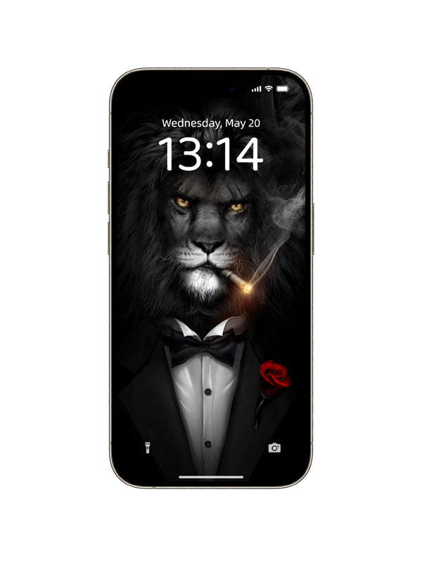 Mafia Boss Lion Phone Wallpaper