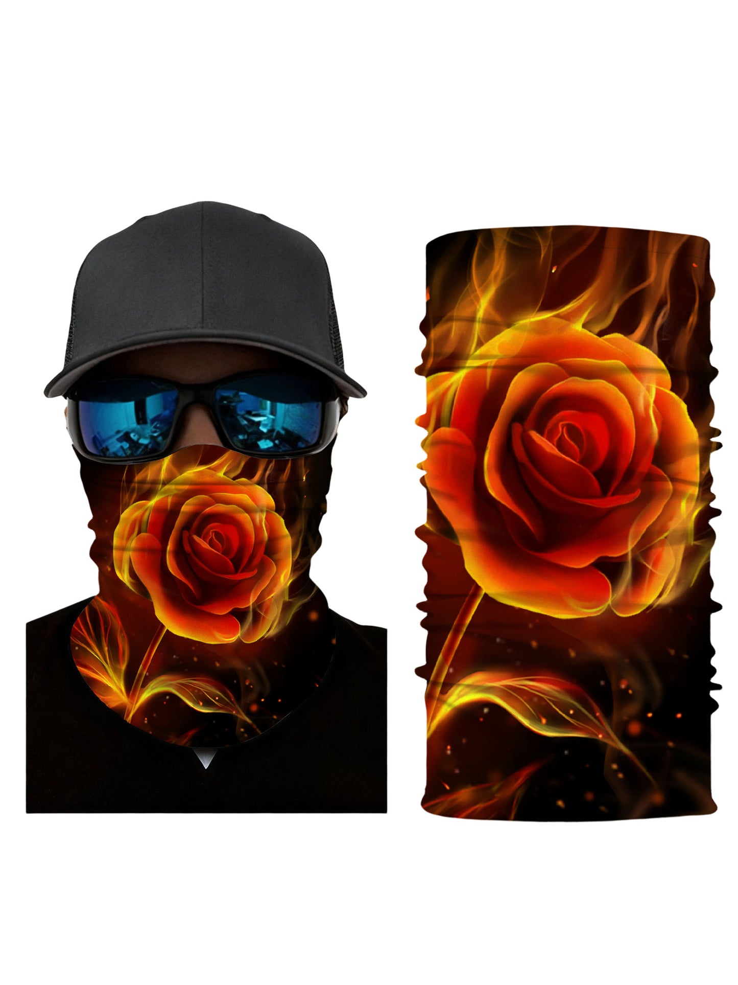 Flaming Rose All-Over Print Neck Gaiter – Unisex Aesthetic Face Mask
