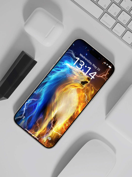 Elemental Wolf Howl Phone Wallpaper