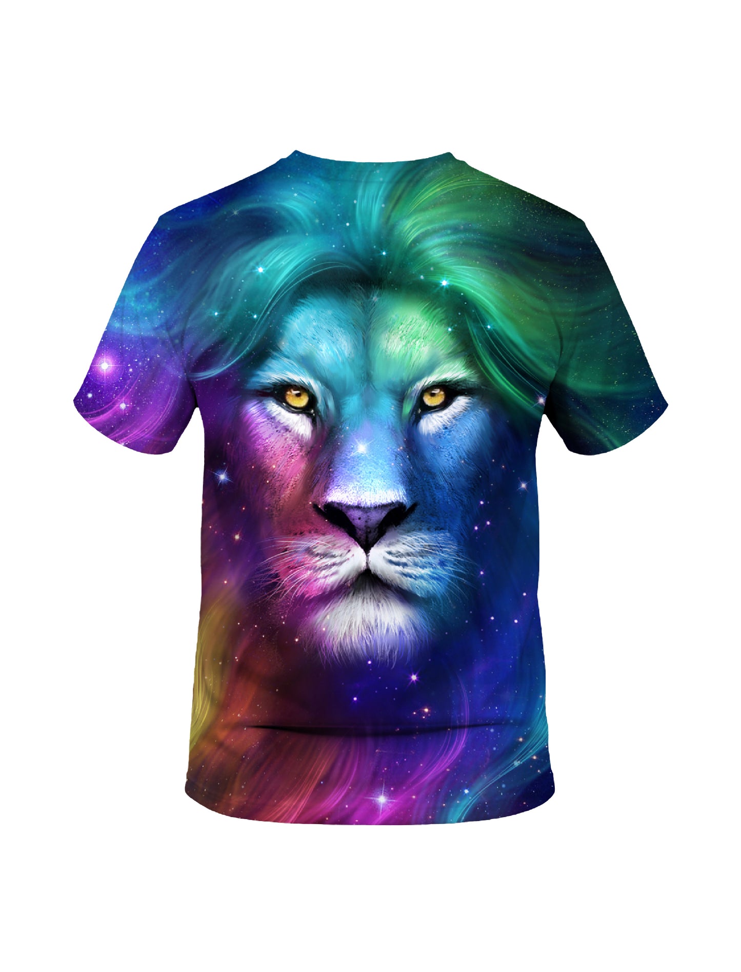 3D All Over Print Lion Galaxy T-Shirt for Men Women Psychedelic Space Style