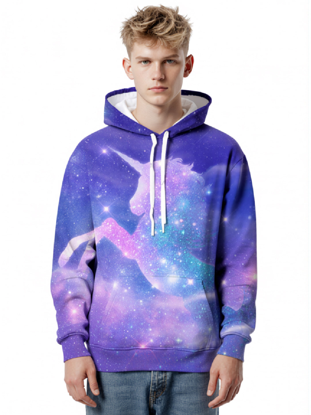 3D All Over Print Unicorn Galaxy Hoodie for Men Women Space Fantasy Style