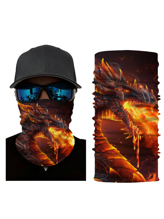 Fiery dragon 3D All-Over Print Tube Mask – Unisex Streetwear Face Cover, Breathable for Daily & Outdoor Use