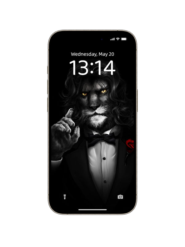 Commanding Mafia Lion Phone Wallpaper