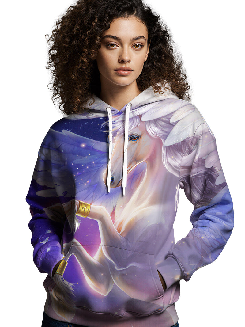 3D All Over Print Pegasus Hoodie for Men Women, Fantasy Galactic Horse Design Unisex Sweatshirt