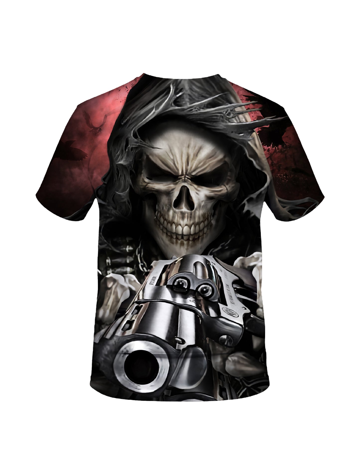 Men Women 3D All Over Print Skull Gun T-Shirt Gothic Streetwear Graphic Sweatshirt