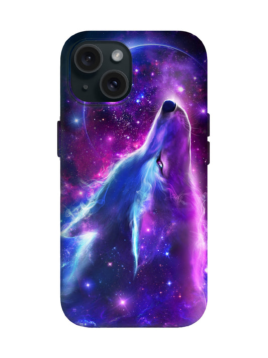 Cosmic Wolf Neon Edgy Tough Phone Case