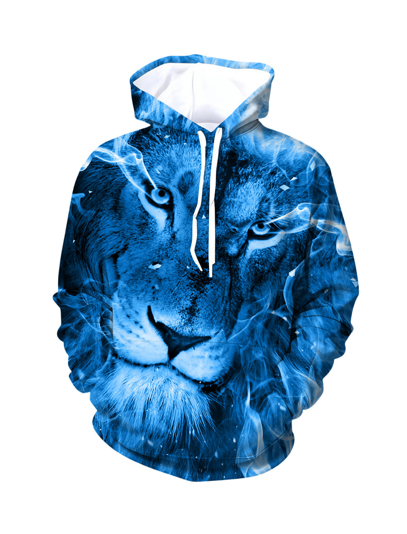 Blue Lion 3D All Over Print Hoodie for Men Women Streetwear Fashion Sweatshirt