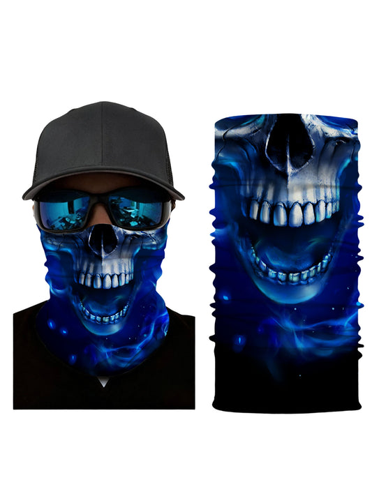 Tube Face Mask with 3D all over print graffiti skull design, Streetwear style unisex neck gaiter, breathable fabric and windproof for outdoor use