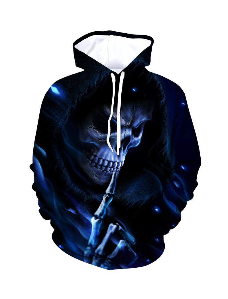 Men Women 3D All Over Print Skull Hoodie Gothic Glow-in-Dark Sweatshirt