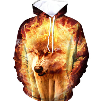 Flame Wolf-Hoodies