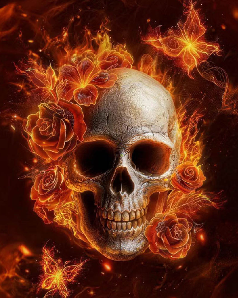 Flammenrosen-Schädel