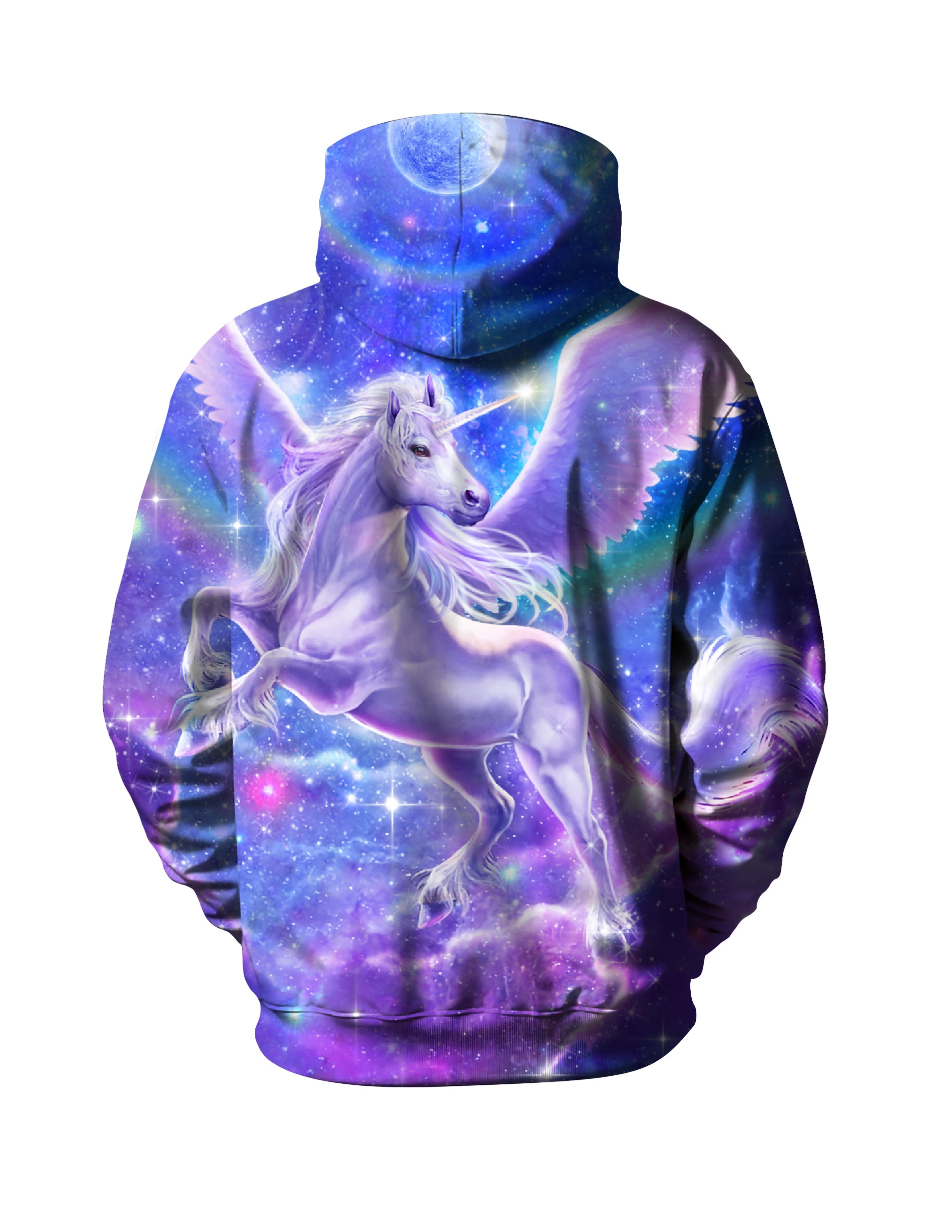 3D All Over Print Unicorn Galaxy Hoodie for Men Women, Cosmic Fantasy Pullover Sweatshirt