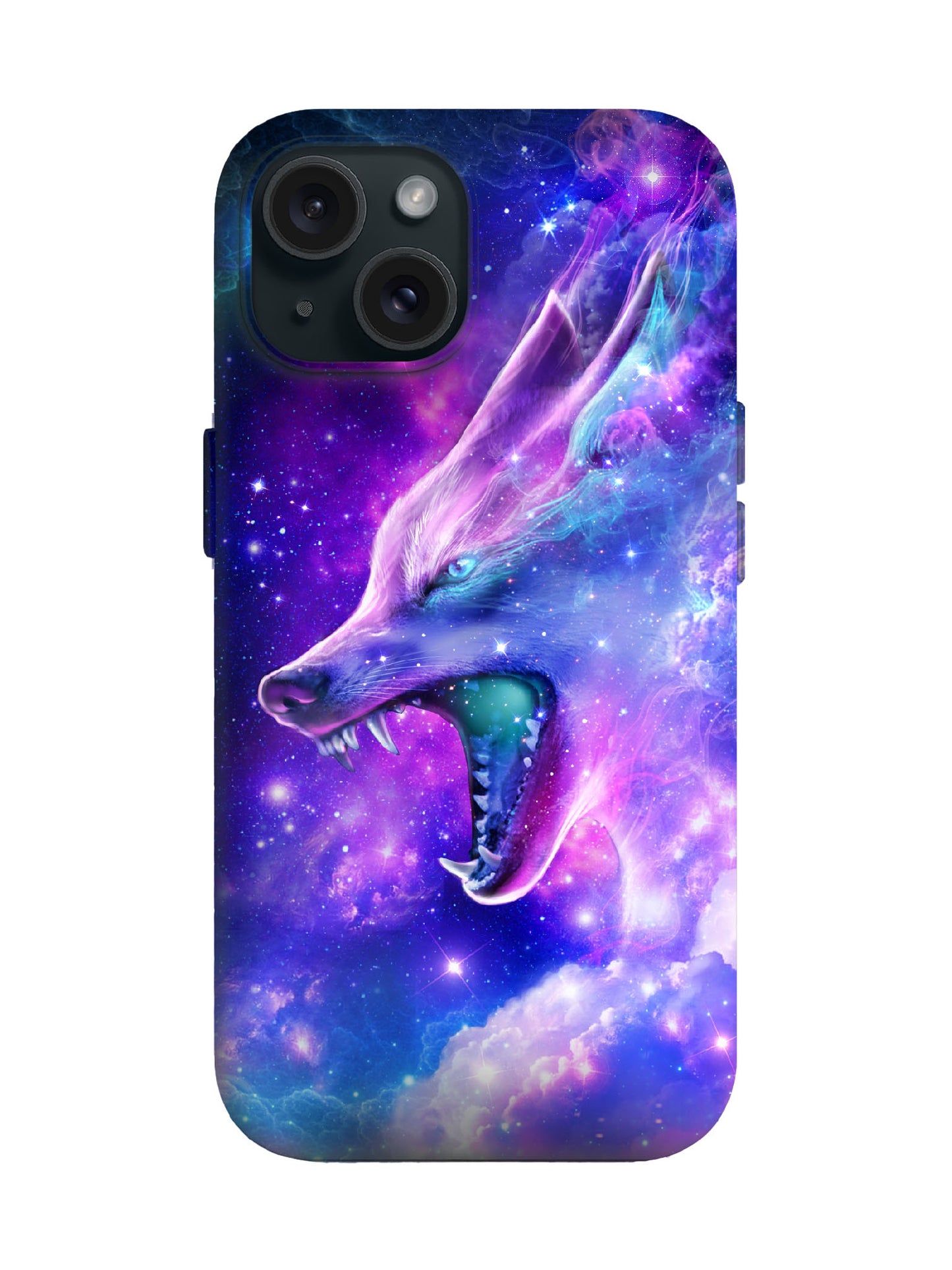 Cosmic Wolf Head Cyberpunk Edgy Protective Phone Case