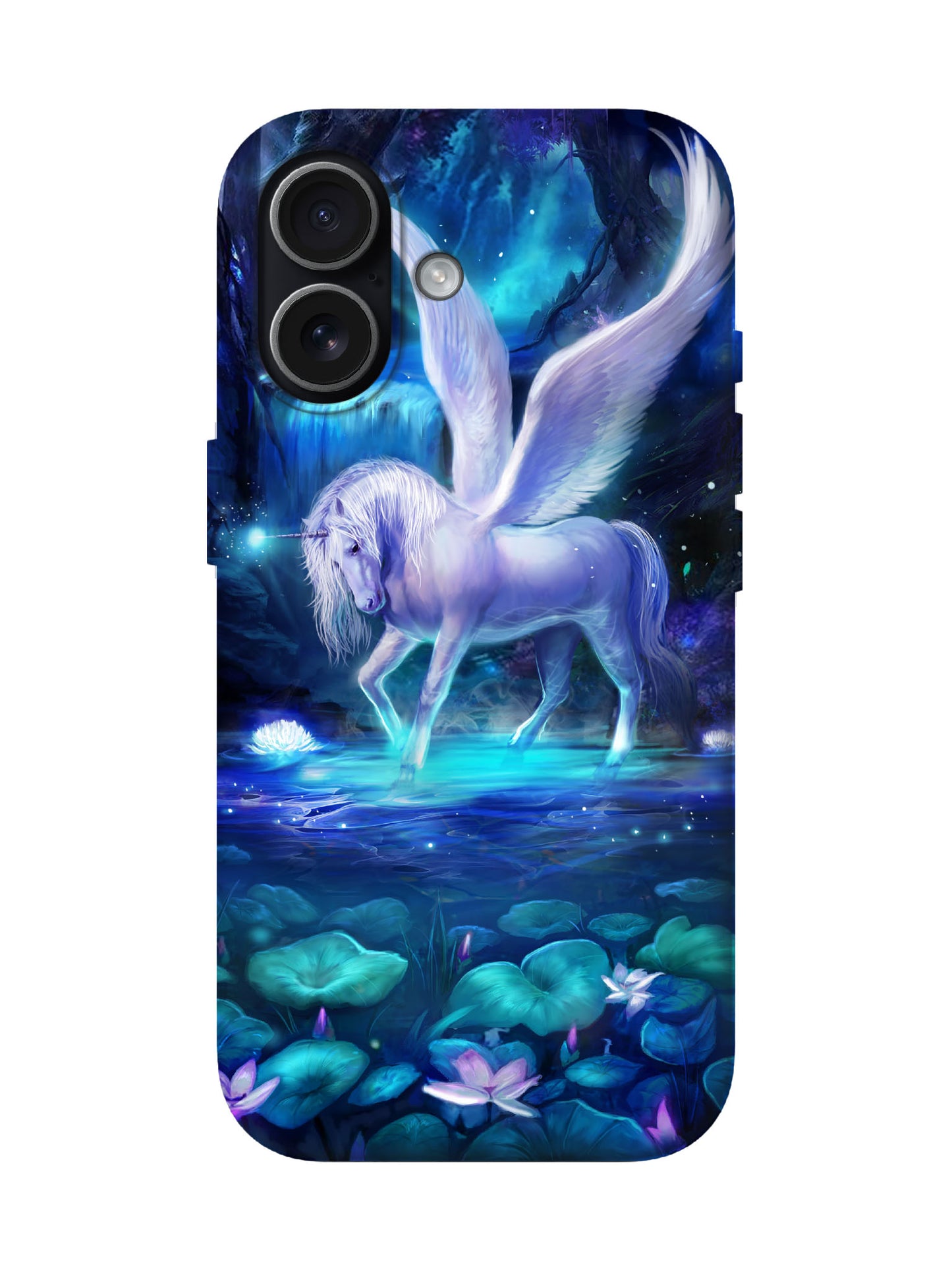 Winged Unicorn Neon Cyberpunk Protective Phone Case