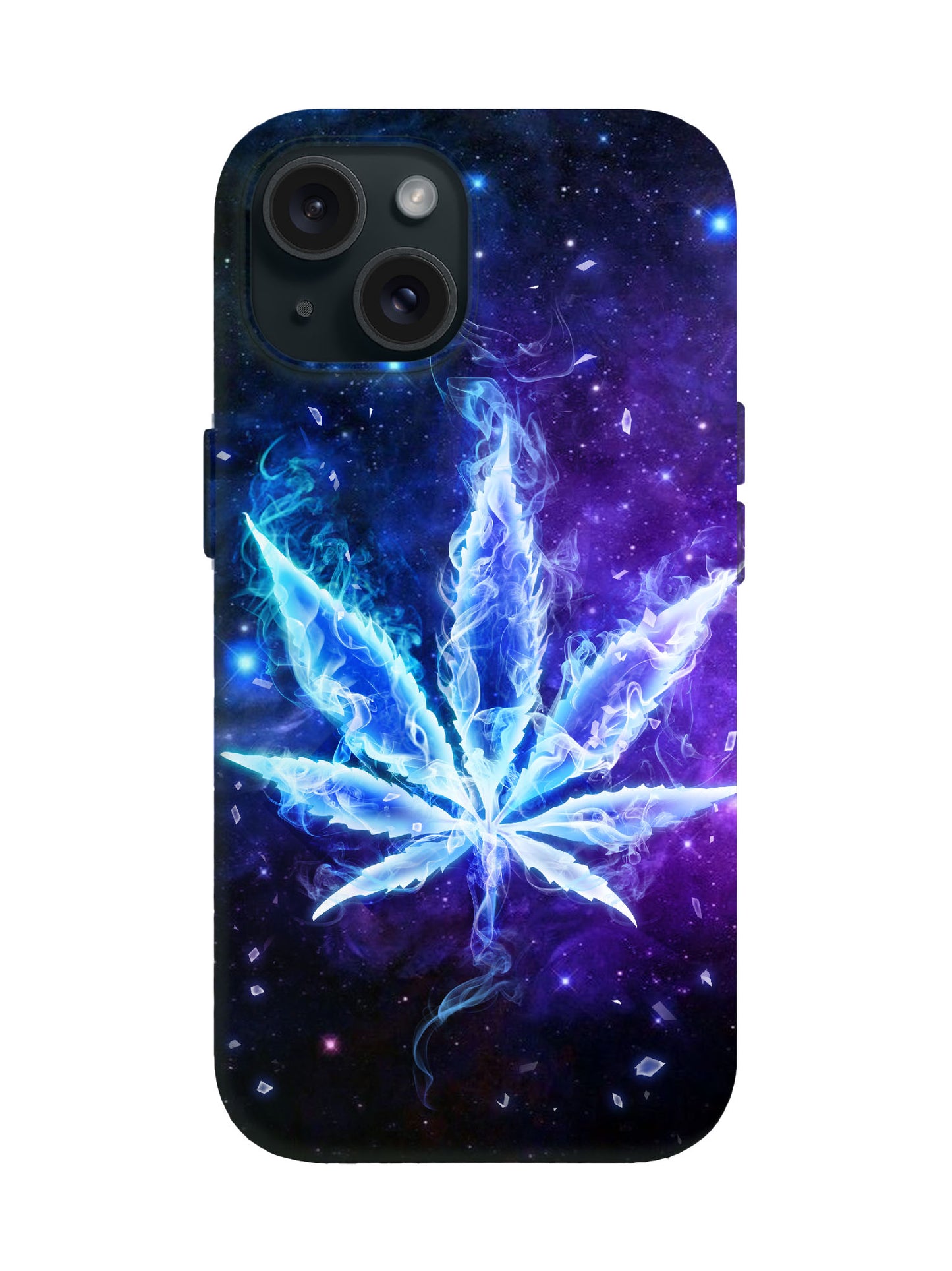 Neon Flame Leaf Cyberpunk Tough Phone Case