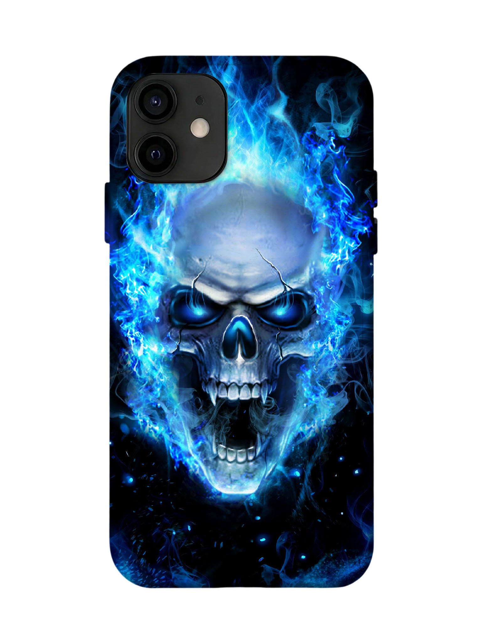 Skull Flame Cyberpunk Edgy Tough Phone Case