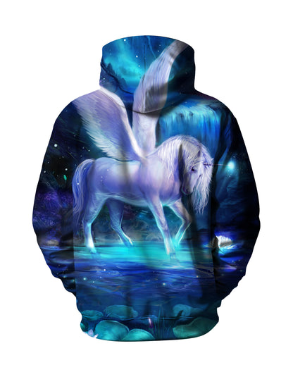 3D All Over Print Unicorn Hoodie for Men Women Fantasy Winged Horse Hooded Sweatshirt
