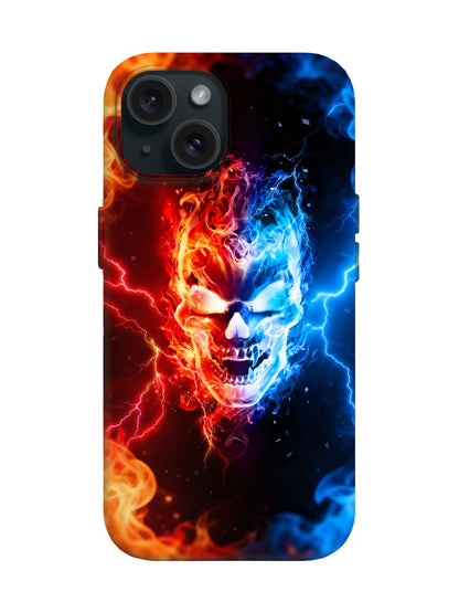 Skull Flame Lightning Edgy Cyberpunk Tough Phone Case