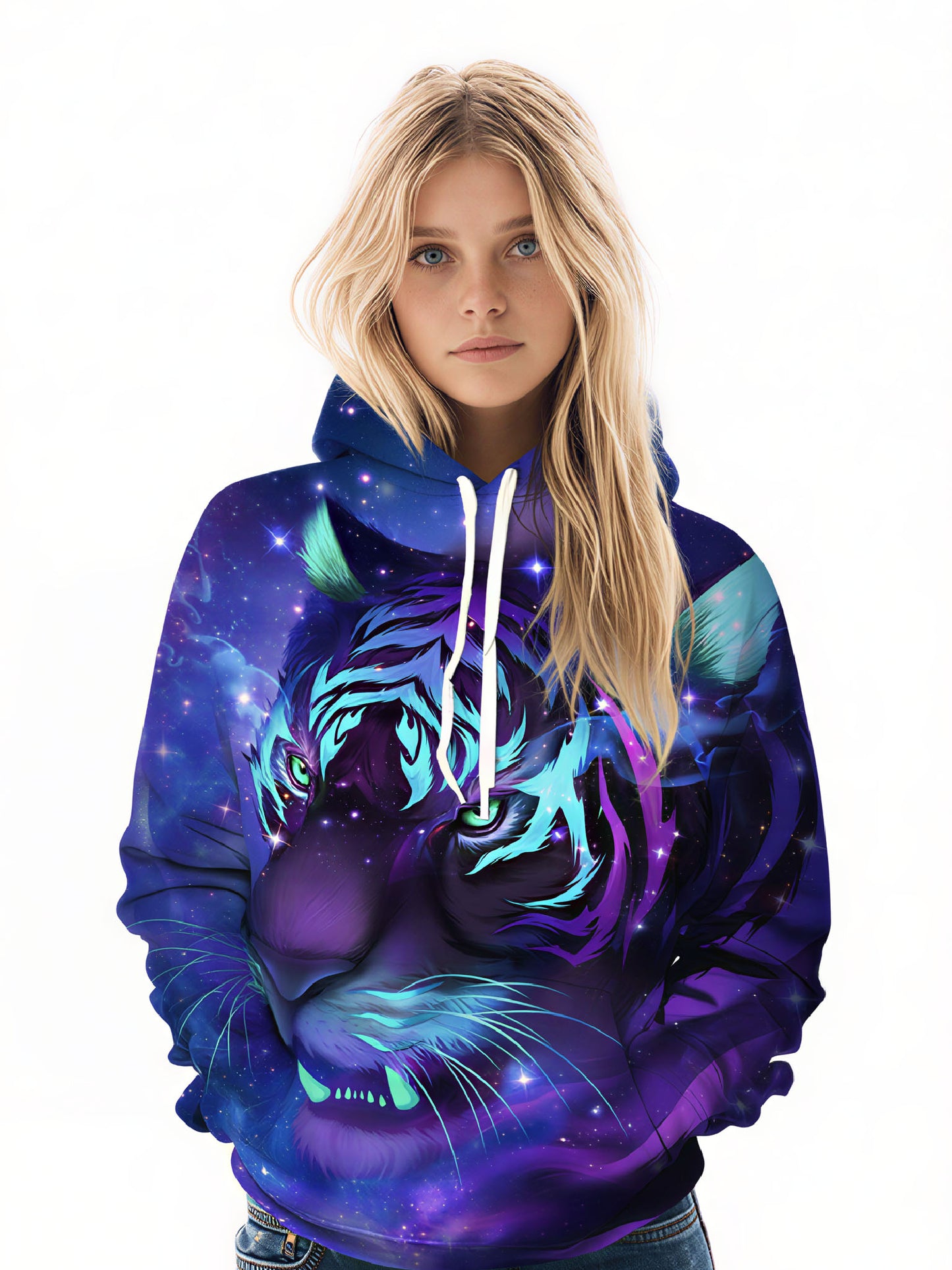 Galaxy Tiger 3D All Over Print Hoodie Unisex Soft Comfortable Streetwear Pullover