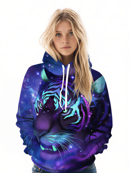 Galaxy Tiger 3D All Over Print Hoodie Unisex Soft Comfortable Streetwear Pullover
