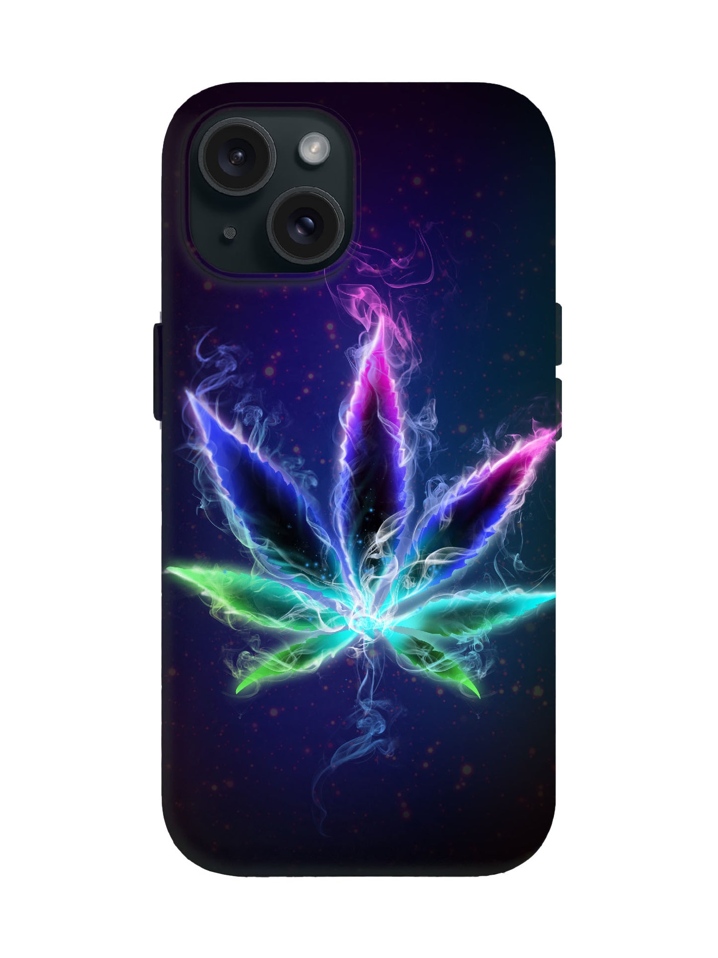 Neon Cannabis Leaf Cyberpunk Tough Phone Case