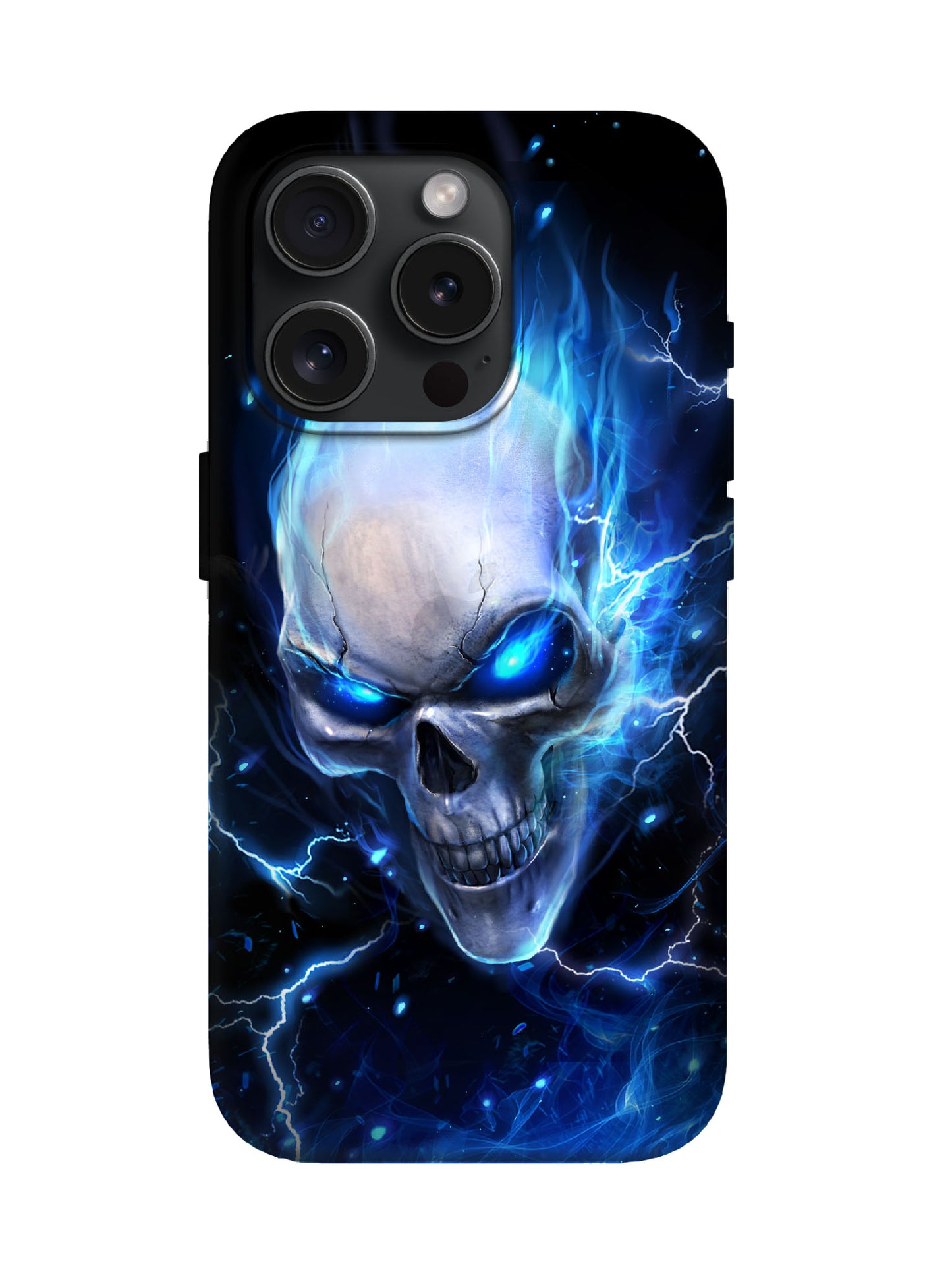 Shockproof Blue Flame Skull Tough Phone Cover