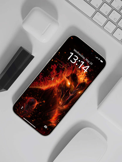 Fiery War Horse Stare Phone Wallpaper