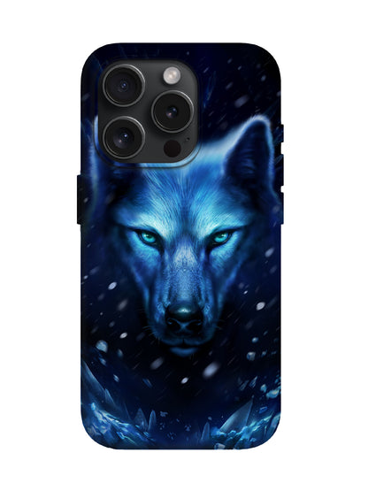 Blue Wolf Portrait Edgy Protective Phone Case