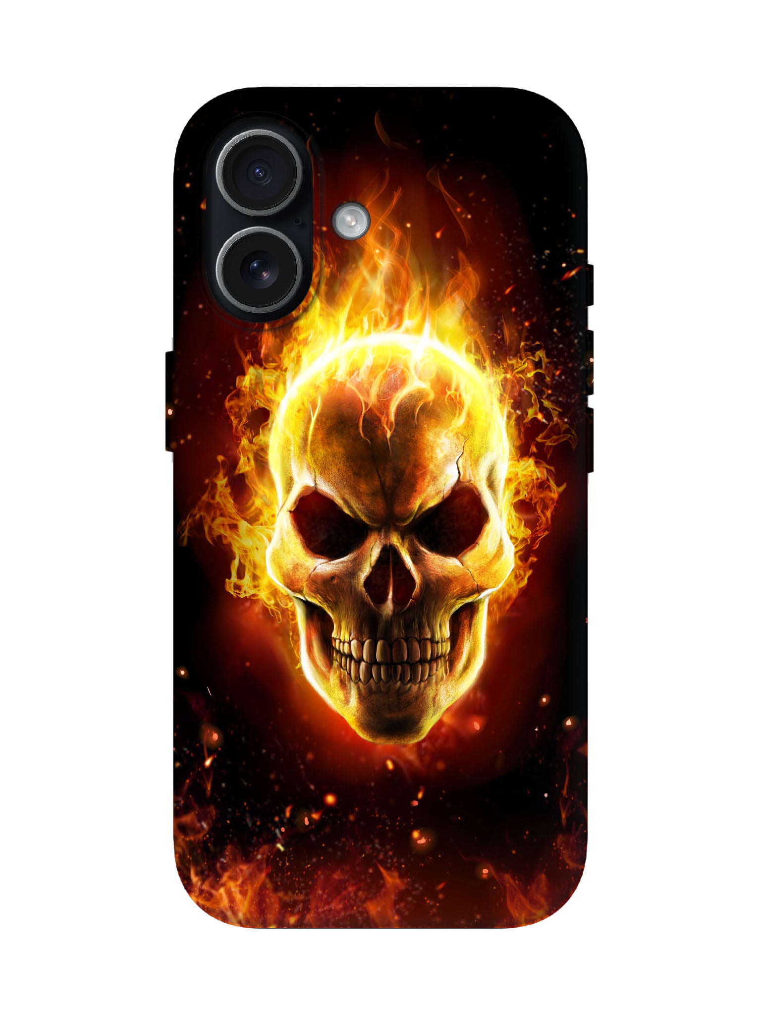 Flaming Skull Edgy Tough Phone Case