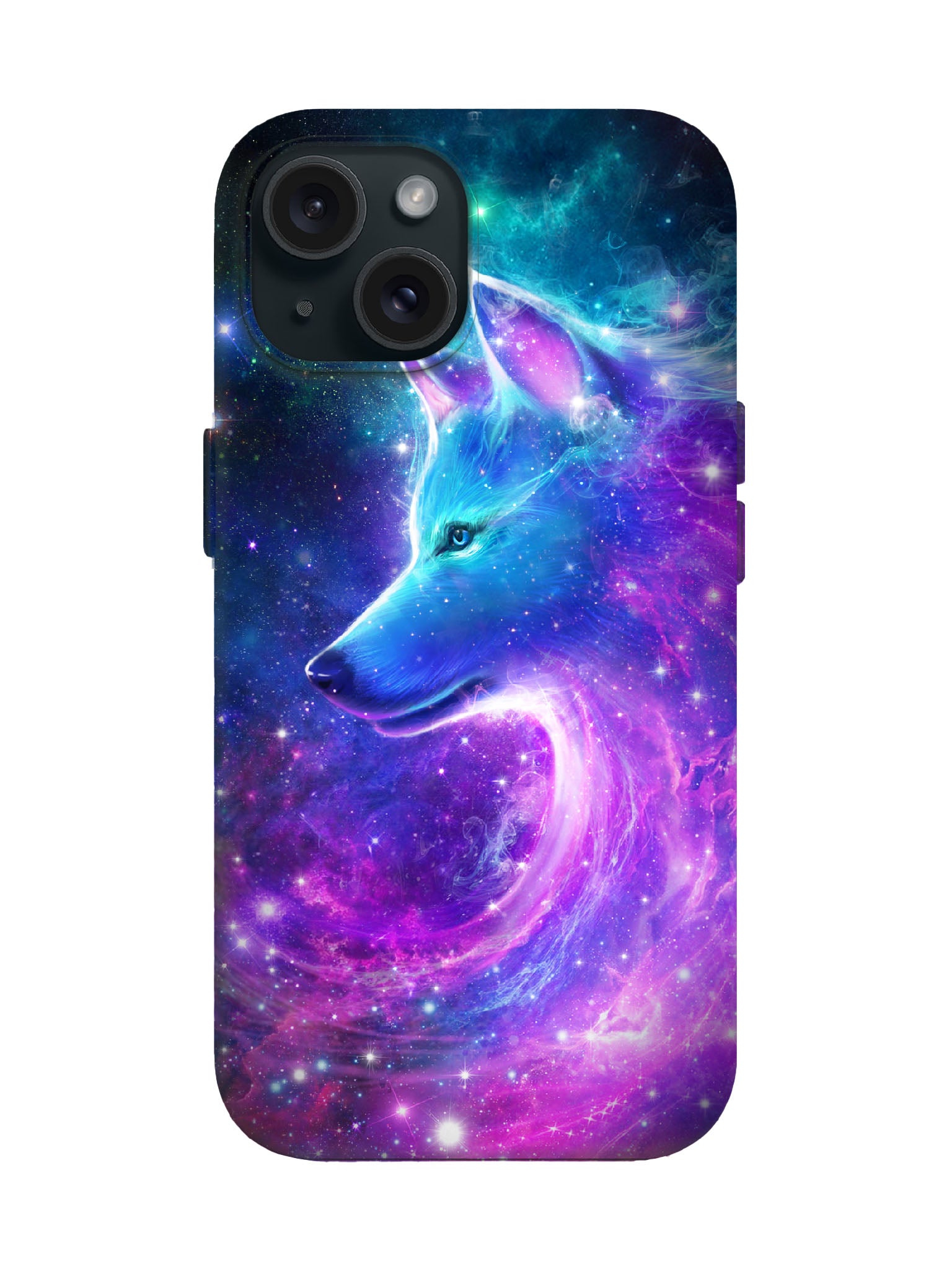 Cosmic Wolf Neon Cyberpunk Protective Phone Case