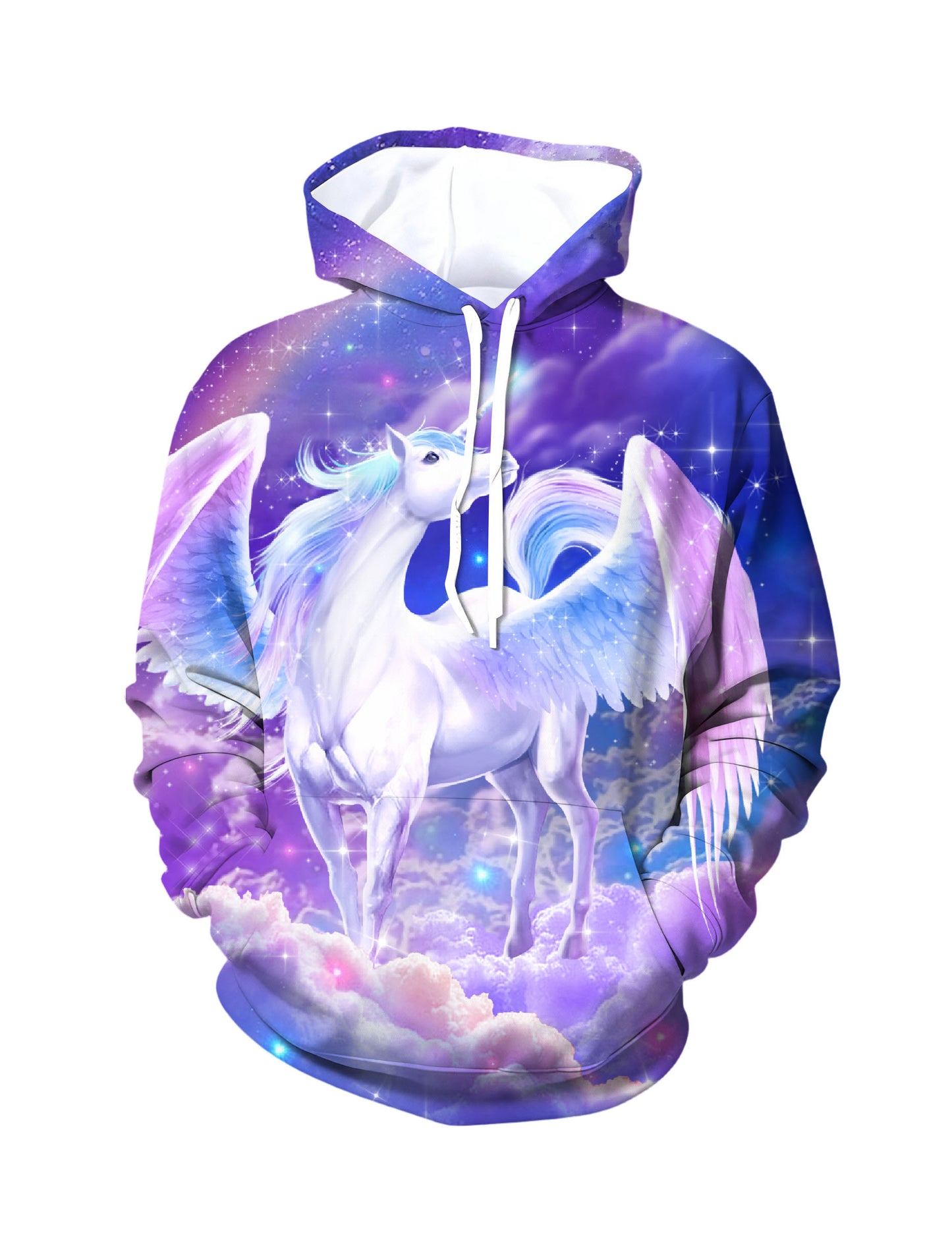 3D All Over Print Unicorn Hoodie for Men Women Galaxy Clouds Fantasy Style