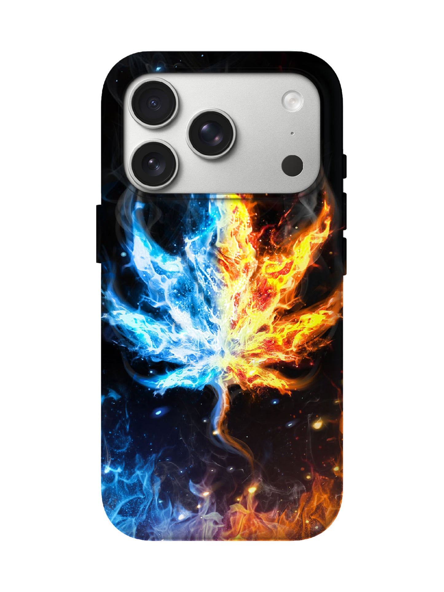 Flame and Ice Leaf Cyberpunk Tough Phone Case