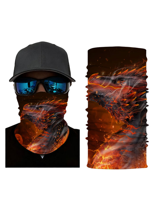 Unisex Fiery Dragon 3D Print Neck Gaiter – Streetwear Face Cover for Outdoor & Daily Use