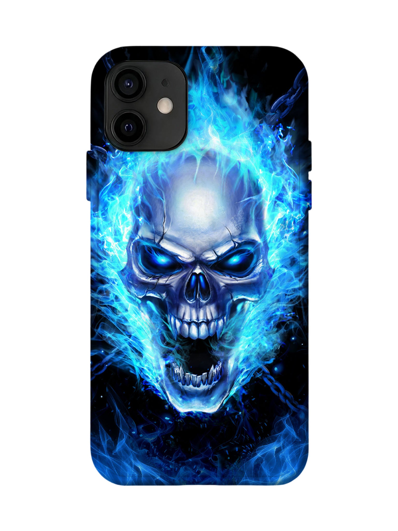 Skull Flame Edgy Cyberpunk Tough Phone Case