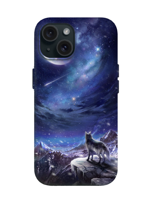 Cosmic Wolf Night Sky Edgy Protective Phone Case
