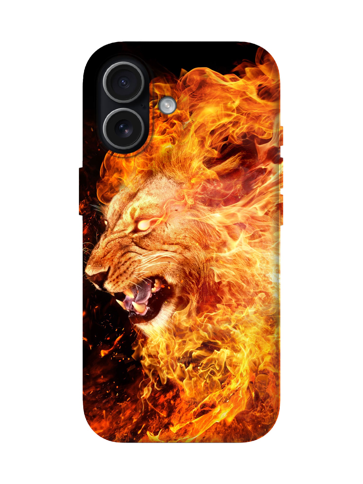 Flame Lion Head Edgy Tough Phone Case