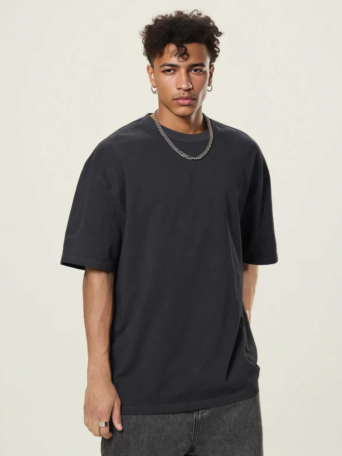 Stone-Washed Heavyweight Cotton Oversized T-Shirt