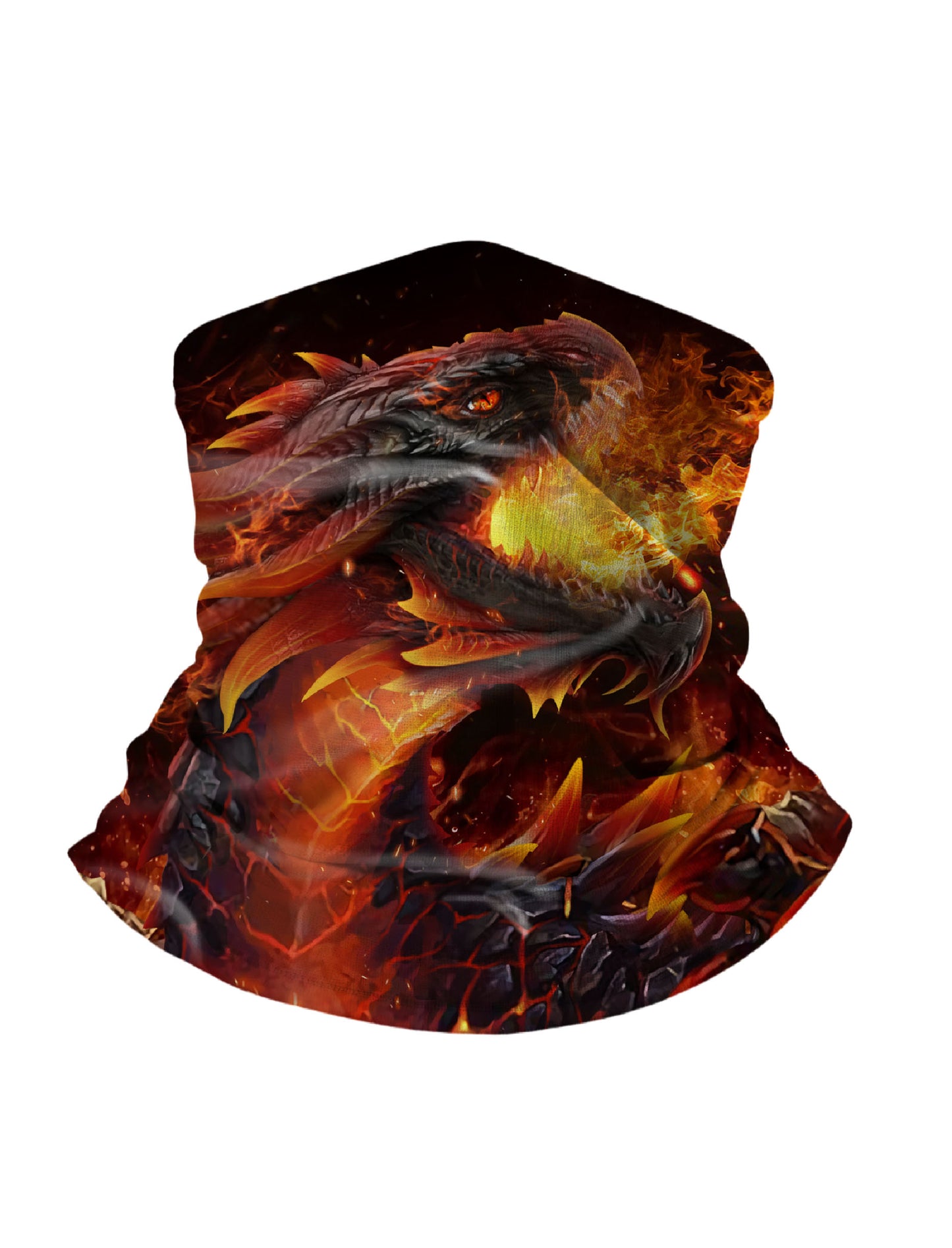 Unisex 3D All-Over Print Fiery Dragon Tube Mask – Streetwear Aesthetic Neck Gaiter, Breathable Windproof for Outdoor Sports