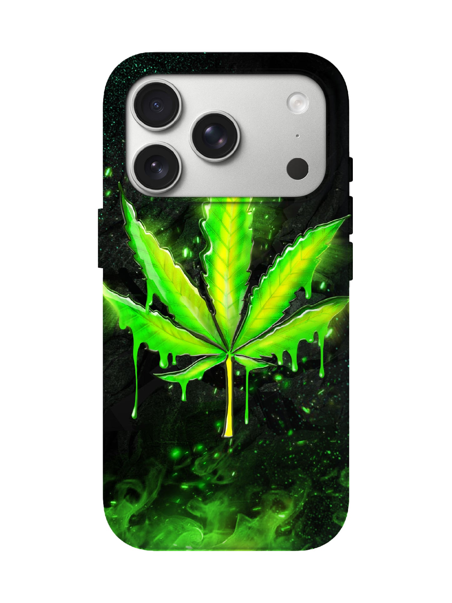 Neon Cannabis Leaf Edgy Statement Phone Case