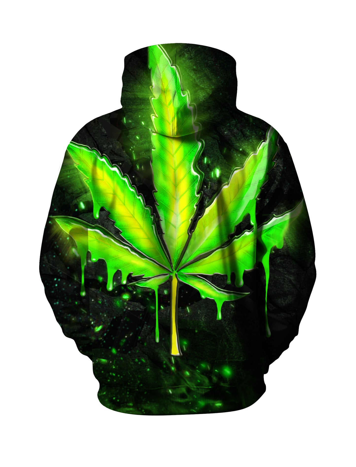Neon Cannabis Leaf 3D All Over Print Hoodie Unisex Streetwear Cotton Blend