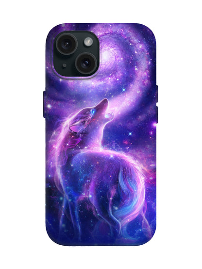 Cosmic Wolf Nebula Edgy Cyberpunk Protective Phone Case
