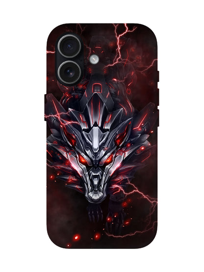 Cyberpunk Lightning Wolf Skull Edgy Tough Phone Case